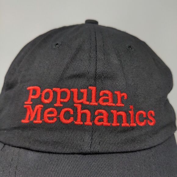 Popular Mechanics Men's Strapback Hat Black Embroidered Logo - Picture 4 of 9